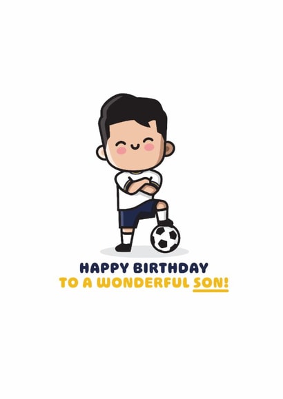 Punny Birthday Card - Wonderful Son - Heung-Min Son created by Joe Baines Graphic Design and Illustration