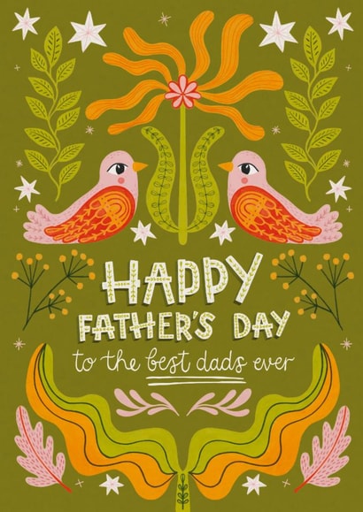 Pretty Father's Day Card - Best Dads Ever - LGBTQ+ created by Hollie McManus Illustration