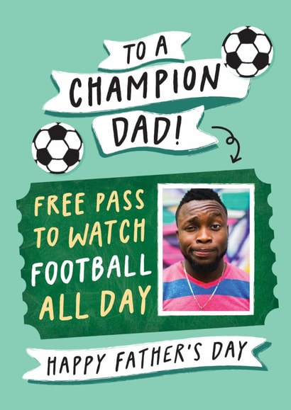 Funny Father's Day Card - Champion Dad - Free Pass created by Studio Mads