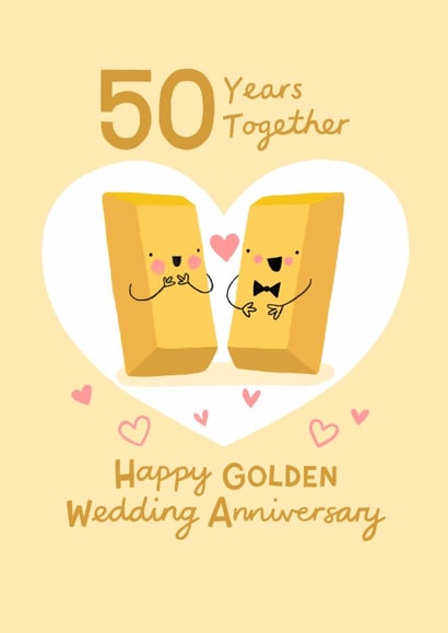 Cute Anniversary Card - 50th - Gold created by Nicola Watson