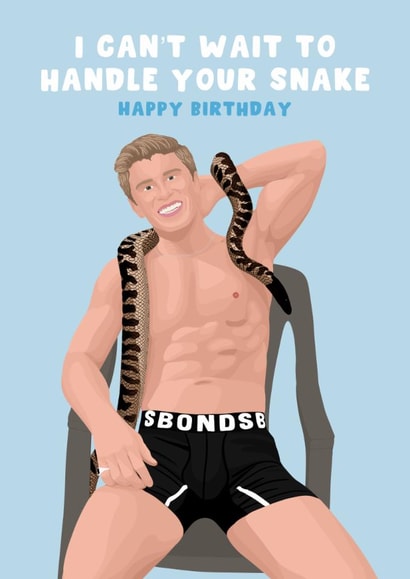 Cheeky Birthday Card - For Him - Bonds - Rob Irwin created by Pink Peach Cards
