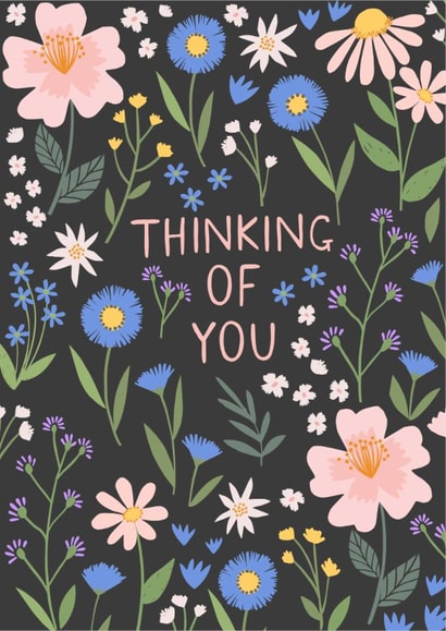 Pretty Thinking Of You Card - Flowers - Floral created by Pablo and Pickle Studio