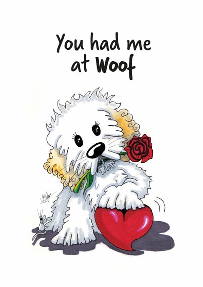 Cute anniversary or 'sending love' card for significant other or dog parent created by MR. BISCUIT
