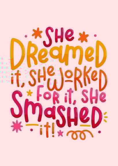 Fun Graduation Card - For Her - She Smashed It! created by Joanne Hawker