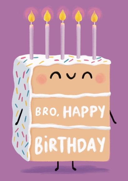 Cute Birthday Card - For Brother - Jellycat Cake created by Sophie Kent Illustration