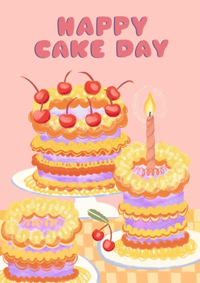 Fun Birthday Card - For Her - Happy Cake Day created by ByMonachello