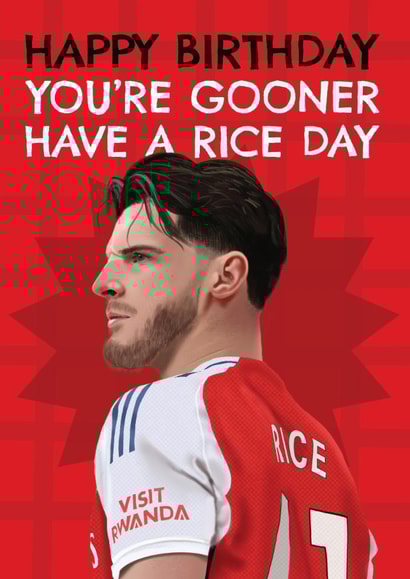 Arsenal Birthday Card - Declan Rice - Football created by AbiGoLucky