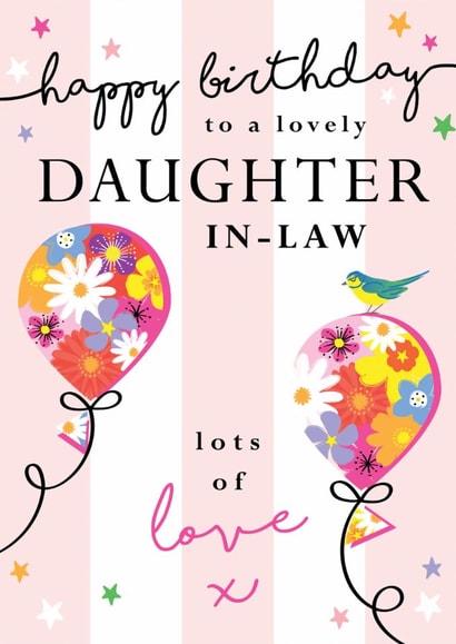 Classic Birthday Card - To A Lovely Daughter-In-Law - Balloons created by Michelle Fiedler Design