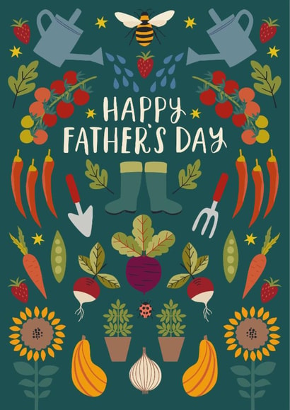Classic Father’s Day Card - Gardening - Vegetables created by Nina Raby - Jones