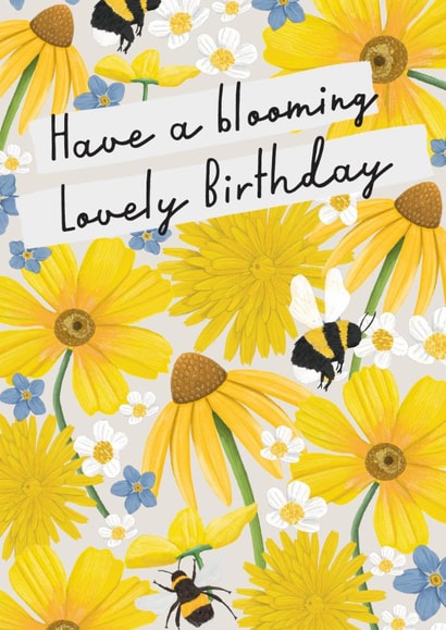 Birthday Card - Have A Blooming Lovely Birthday - Happy Birthday - For her created by Rebecca Grantham