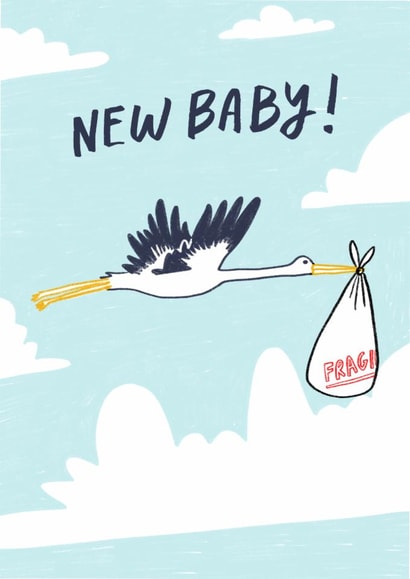 Cute New Baby Card - Stork created by studionough