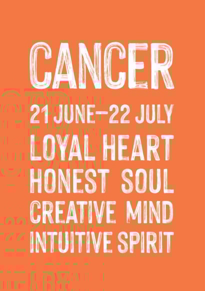 Classic Birthday Card - Cancer created by Studio 9