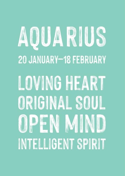 Classic Birthday Card - Aquarius created by Studio 9