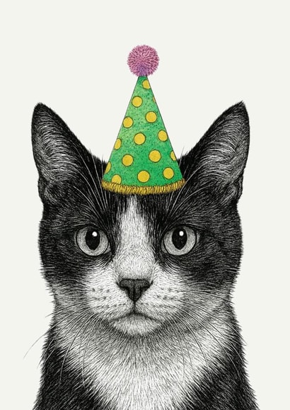 Cute Birthday Card - Party Cat created by Vicky