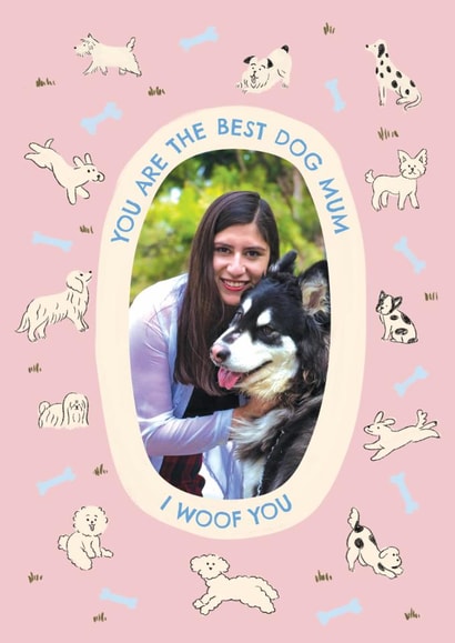 Cute BirthdayCard - Best Dog Mum created by Zove Ahh