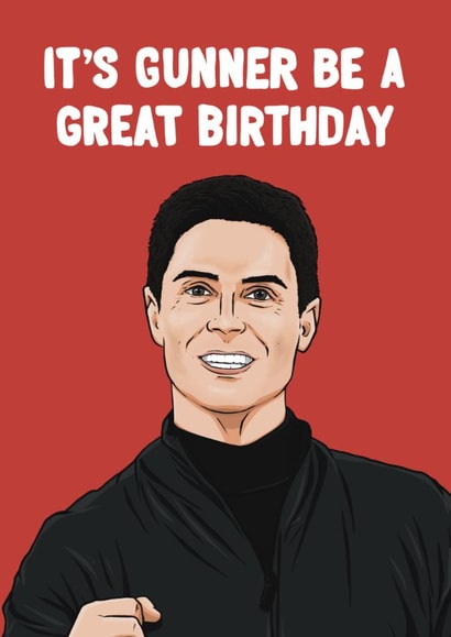 Arsenal Birthday Card - Mikel Arteta - Gunner created by ZB CREATIVE