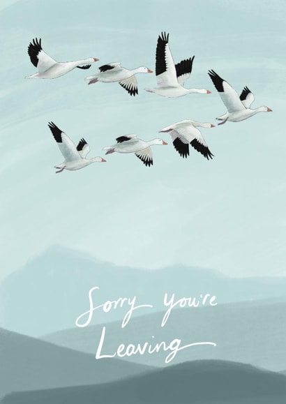 Cute Leaving Card - Sorry You're Leaving - Birds created by Becca Hall illustration