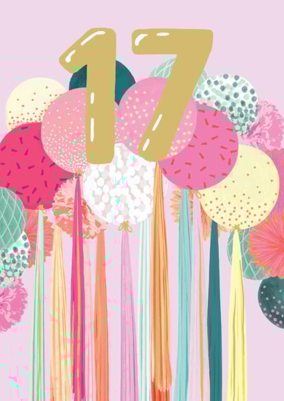 Classic Birthday Card - 17th - Tassel Balloons created by Louise Tiler