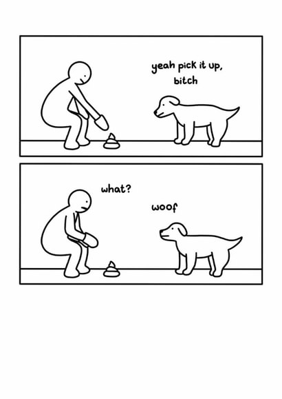 Funny Just Because Card - Poo - Dog created by Redback Cards