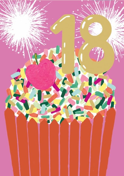 Classic Birthday Card - 18th - Sprinkles Cupcake created by Louise Tiler