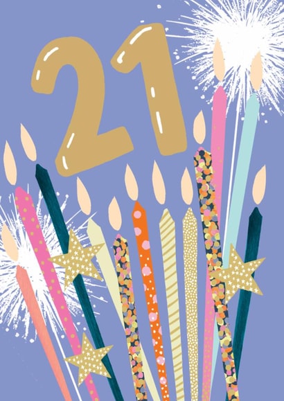 Classic Birthday Card - 21st - Candles created by Louise Tiler