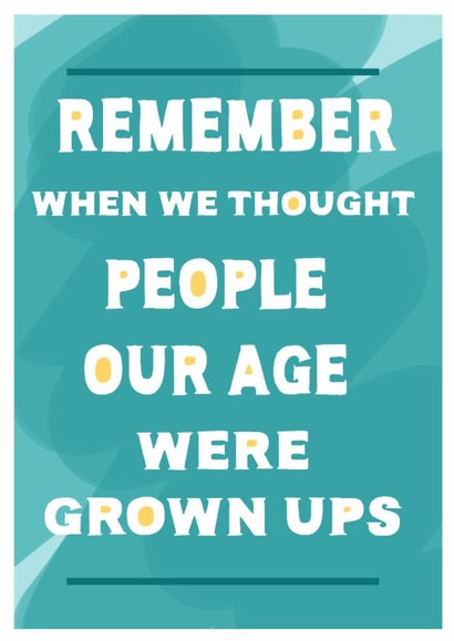 Funny card about getting old suitable for friend or family member getting older, created by Loui's Funky card Designs