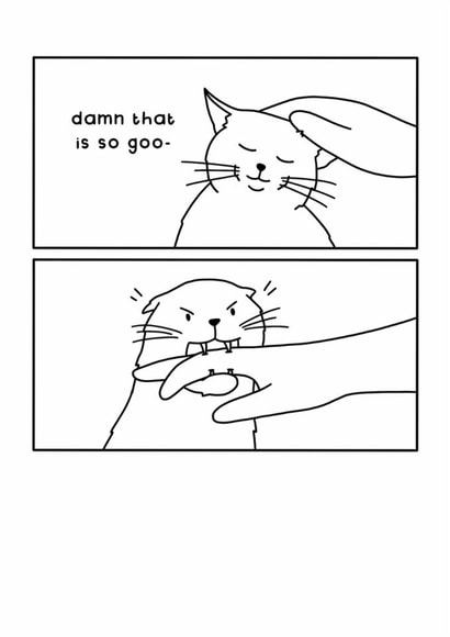 Funny Just Because Card - Cat - Biting created by Redback Cards