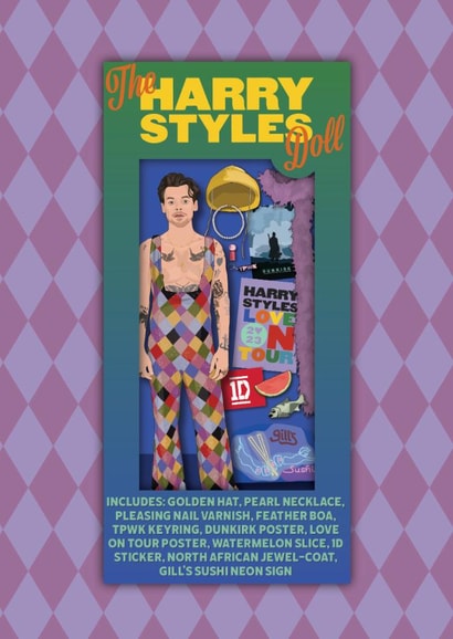 Fun Birthday/Just Because Card - Harry Styles - Doll created by Chloë Langer