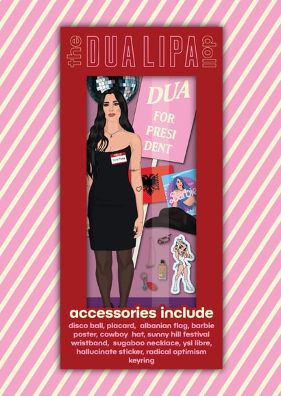 Fun Birthday/Just Because Card - Dua Lipa - Doll created by Chloë Langer