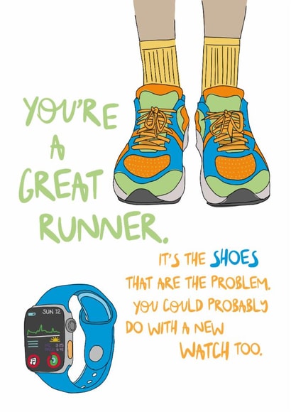 Funny Good Luck Card - Great Runner - Marathon created by Dandelion Stationery
