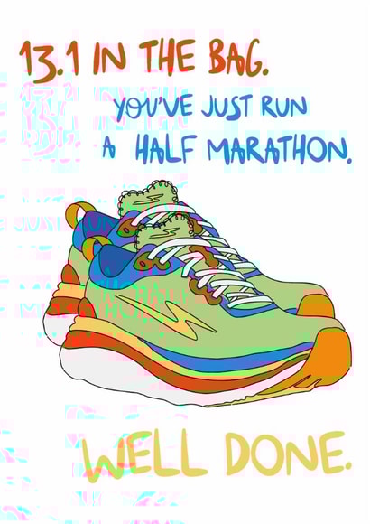 Classic Congratulations Card - Half Marathon - 13.1 Miles In The Bag created by Dandelion Stationery