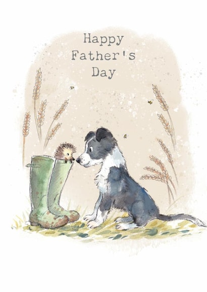 Cute Father's Day Card - Border Collie - Hedgehog created by Paper Shed Design