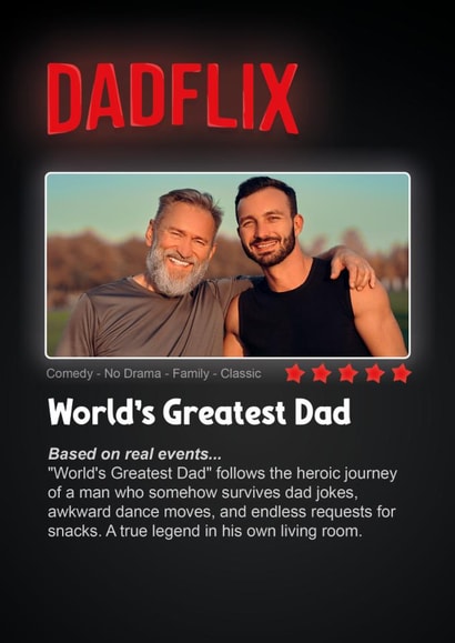 Quirky Father's Day Netflix Inspired Card - Dadflix created by Heeby Jeeby's