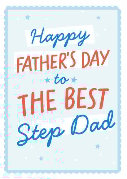 Classic Father's Day Card - For Stepdad - Stars created by Percy & Pearl
