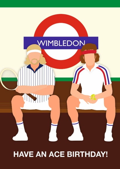 Fun Birthday Card - Wimbledon - Tennis created by Paul Jones