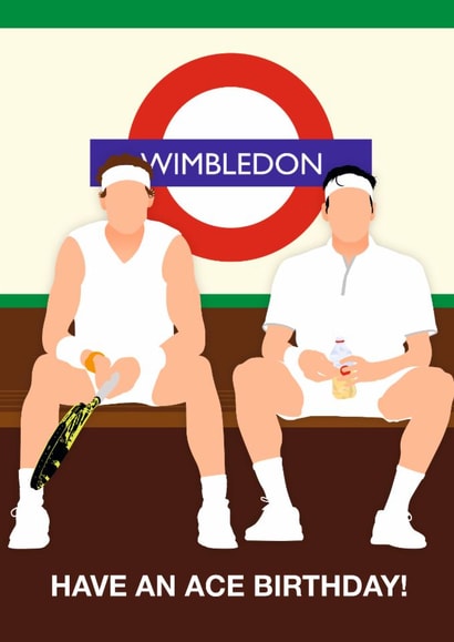 Fun Birthday Card - Tennis - Wimbledon created by Paul Jones