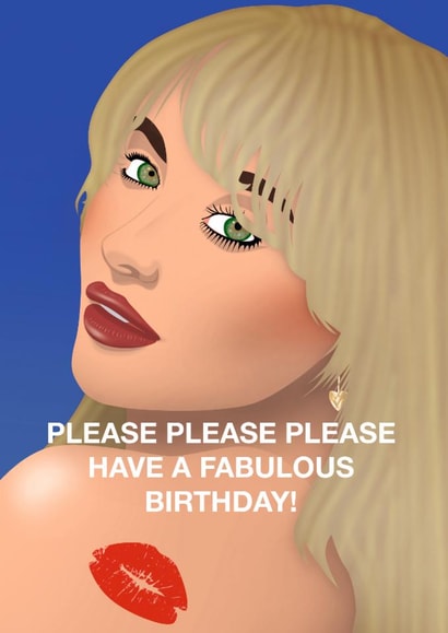 Fun Birthday Card - Sabrina Carpenter - Please Please Please! created by Paul Jones