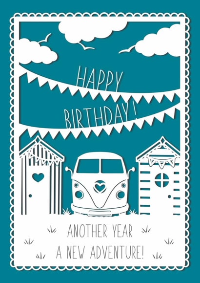 Classic Birthday Card - Beach Camping created by Alfie and Archie Crafts