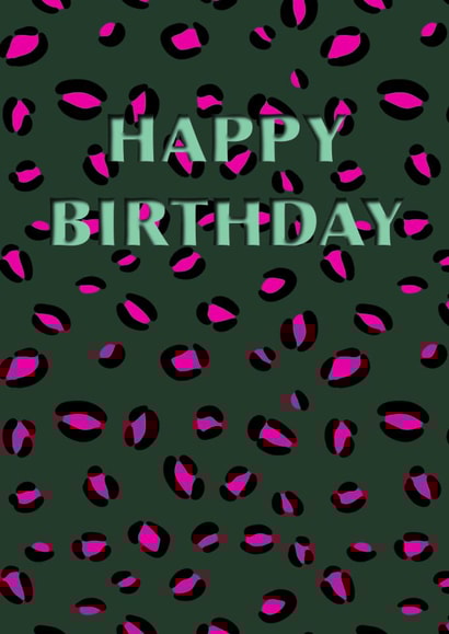 Funky leopard print paper cut inspired birthday card created by Alfie and Archie Crafts