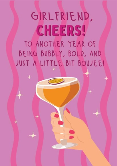 Classic Birthday Card - For Girlfriend - Another Year Of Being Boujee created by @Laura Lonsdale Designs