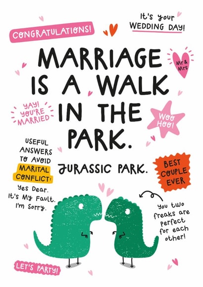 Cute Wedding Card - Walk In The Park created by Twisted Haggis