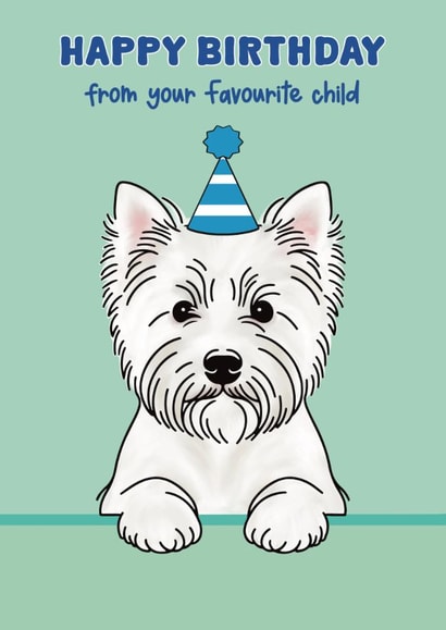Cute Birthday Card - West Highland Terrier created by Choo Choo 