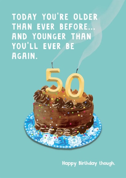 Cheeky 50th Birthday Card - For Him - Cake created by Holly Fox