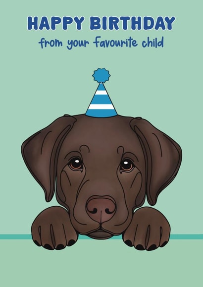 Cute Birthday Card - Chocolate Labrador created by Choo Choo