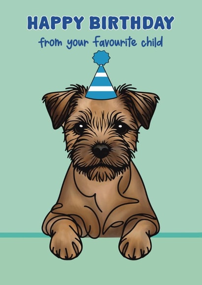 Cute Birthday Card - Border Terrier created by Choo Choo