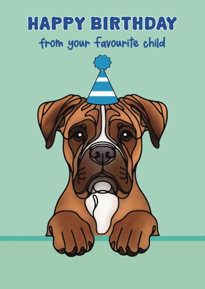 Boxer Birthday Card - fur baby created by Choo Choo 