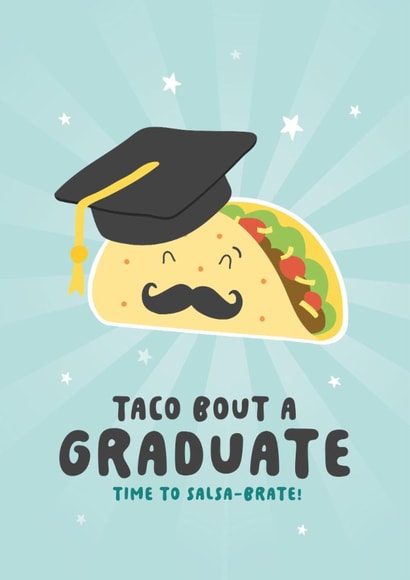 Punny Graduation Card - Taco - Salsa Pun created by Kreate Paper Co.
