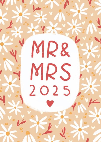 Classic Wedding Card - Mr & Mrs - 2025 created by Pilea Press