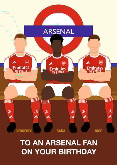 Arsenal Birthday Card - Arsenal Fan - Players created by Paul Jones