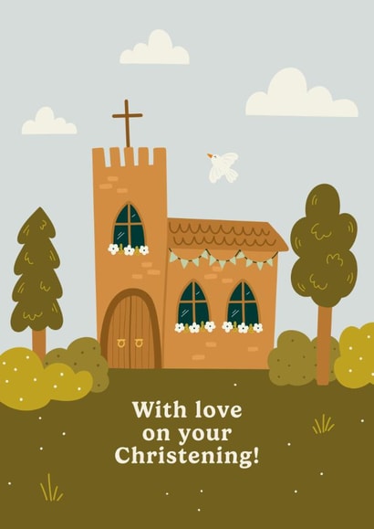 Cute Christening Day Card - Baby Boy created by Abbie Imagine